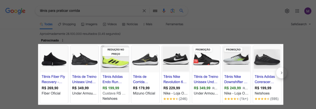 Tipo de anúncio de Google Shopping